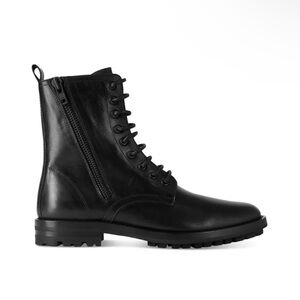 The Kooples NEW Ranger Combat Lace Up Unisex Leather Black Boots size 39